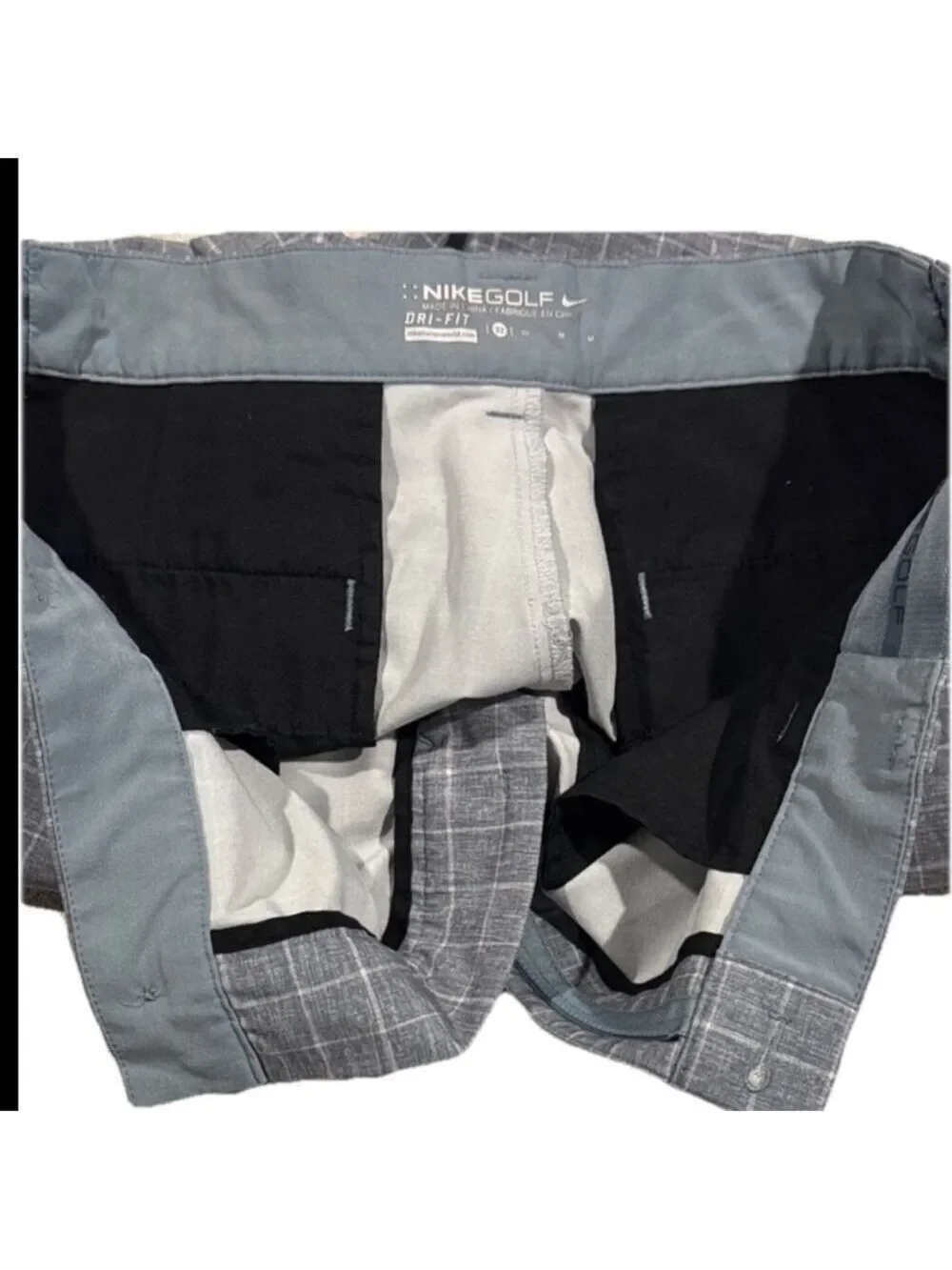 Nike Golf Men's Gray Checkered Shorts